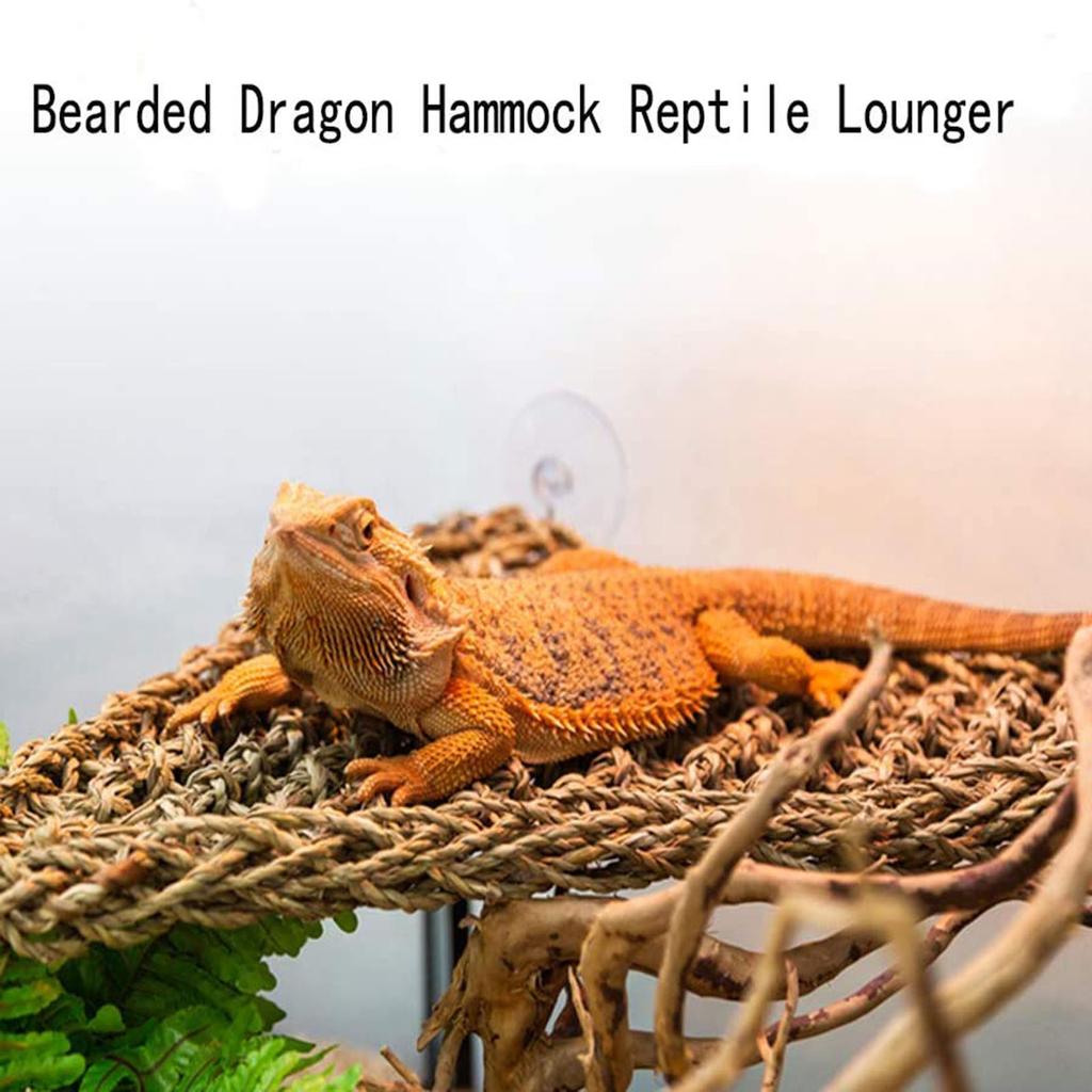 Lizard Hammock Animal Crawling Mat Triangle Grass Reptile Animals Hammock for Bearded Dragon Dogs