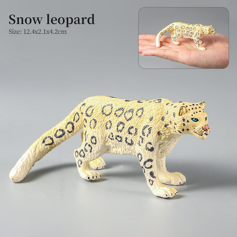 Montessori Wild Animals Model Toy Set - Lion Elephant Antelope Action Figures Miniature Zoo Figurines Educational Kids Gift