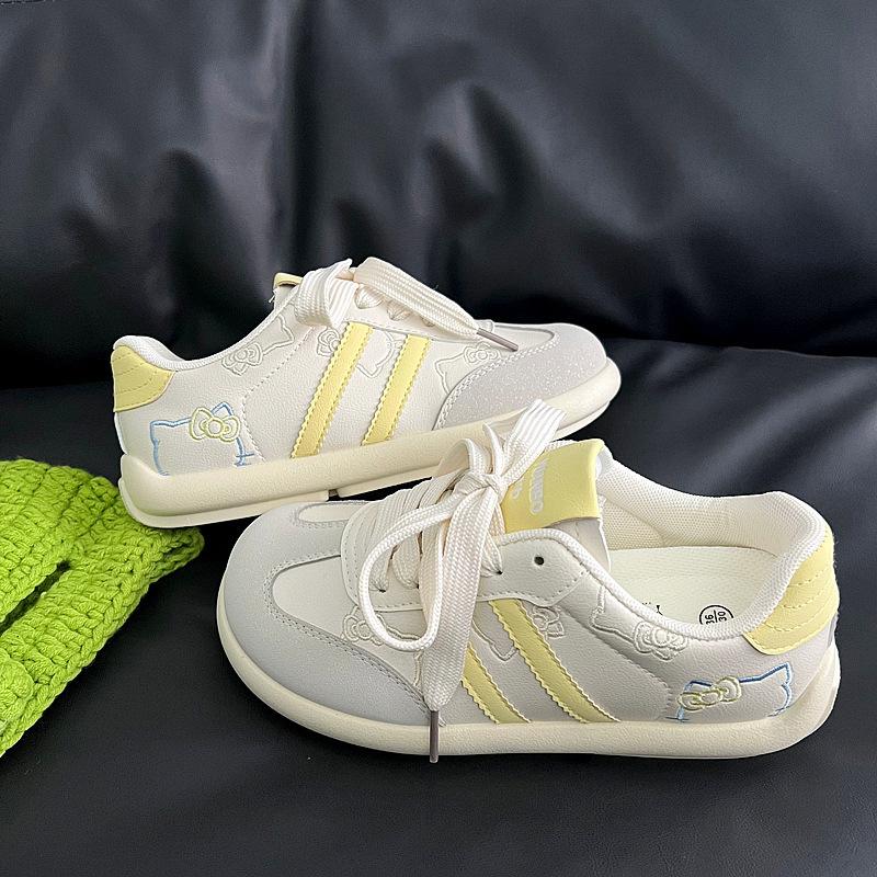 Little White Shoes Cream Flat Bread Shoes Women Ugly Cute Breathable Autumn New Chic Student Korean Canvas Shoes Big Head