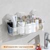 PET Suction Cup No-Drill Wall Mount Bathroom Storage Rack for Cosmetics