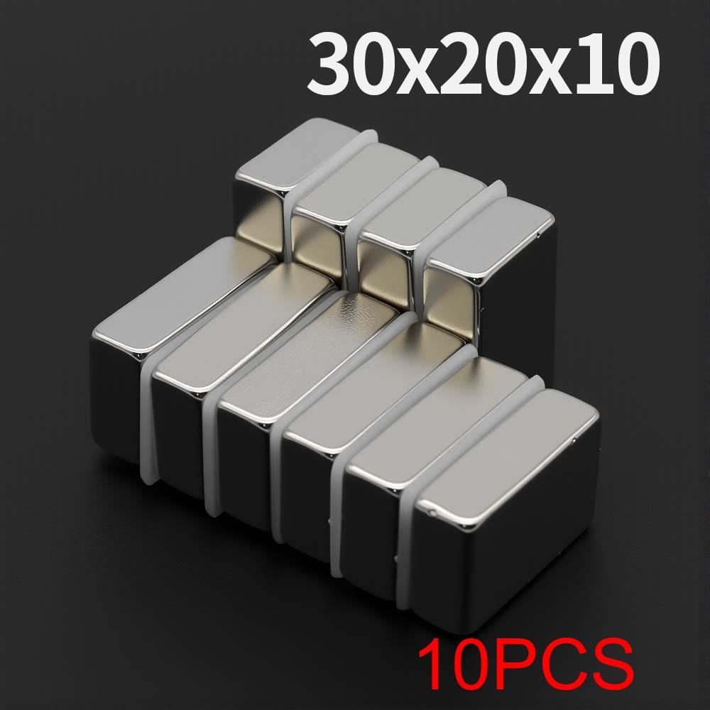 Magneti Potenti in Neodimio N35 NdFeB Magneti Permanenti Blocco Magneti Super Forti per Frigorifero Fai da Te 30x20x10mm