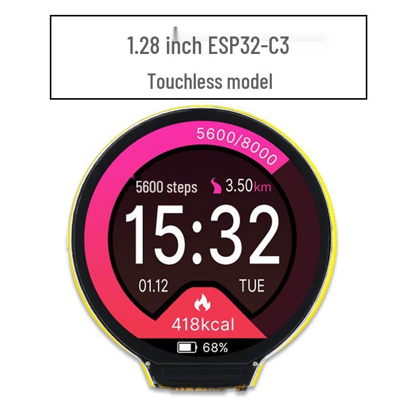 ESP32-C3 Dev Board with 1.28" Round LCD Touchscreen, WiFi, and Bluetooth Module