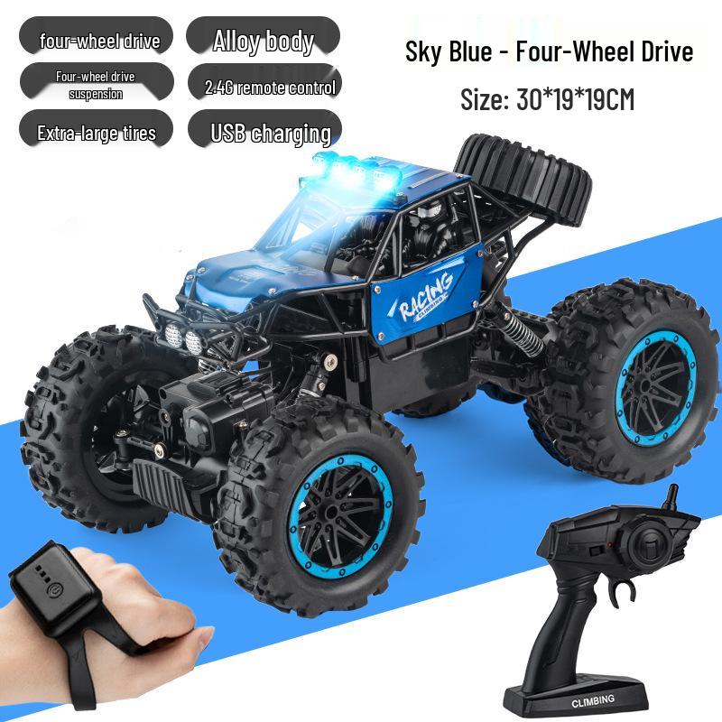 Extra Large 2.4G Remote Control Off-Road Vehicle, Dual Battery 4WD Climbing Racing Car Toy for Kids