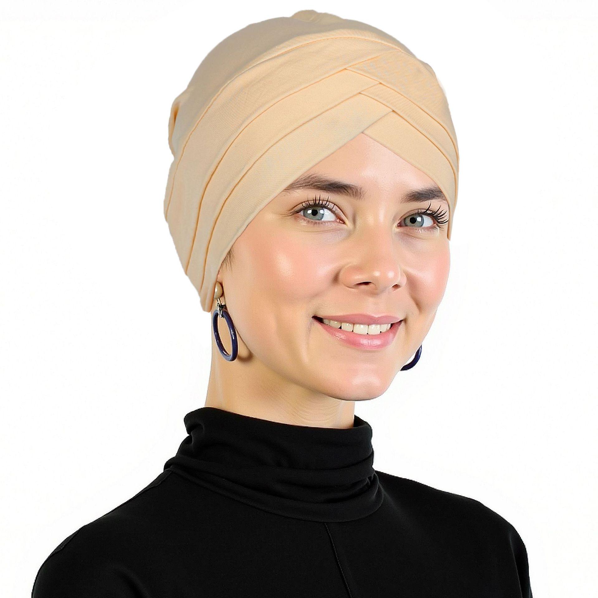 

New Double-Layer Solid Color Versatile Milk Silk Headscarf Hat One Size
