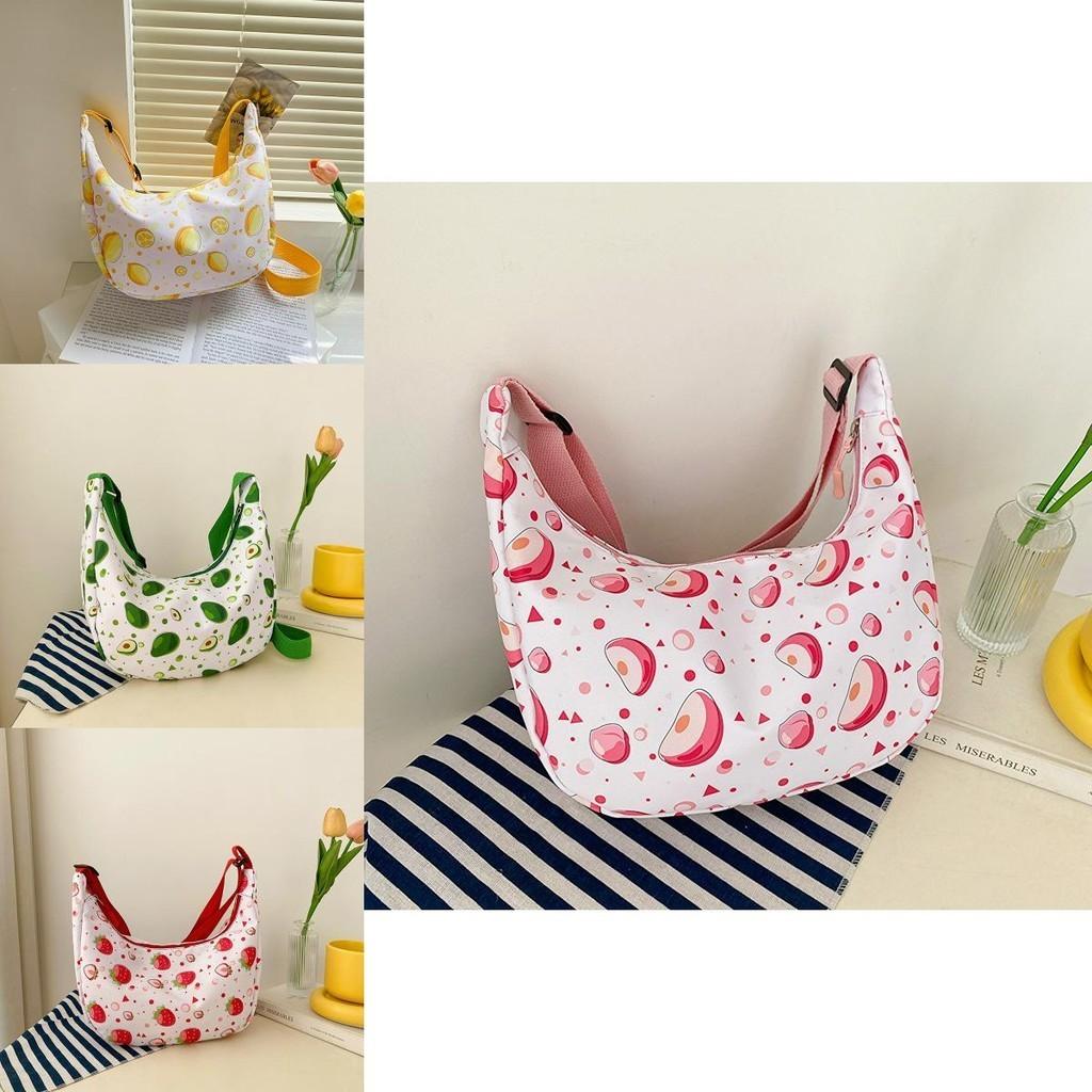 Adorable Children's Canvas Bag Stylish Toddler Shoulder Bag Cute Double-sided Fruit Design For Baby Accessories And Coin Storage