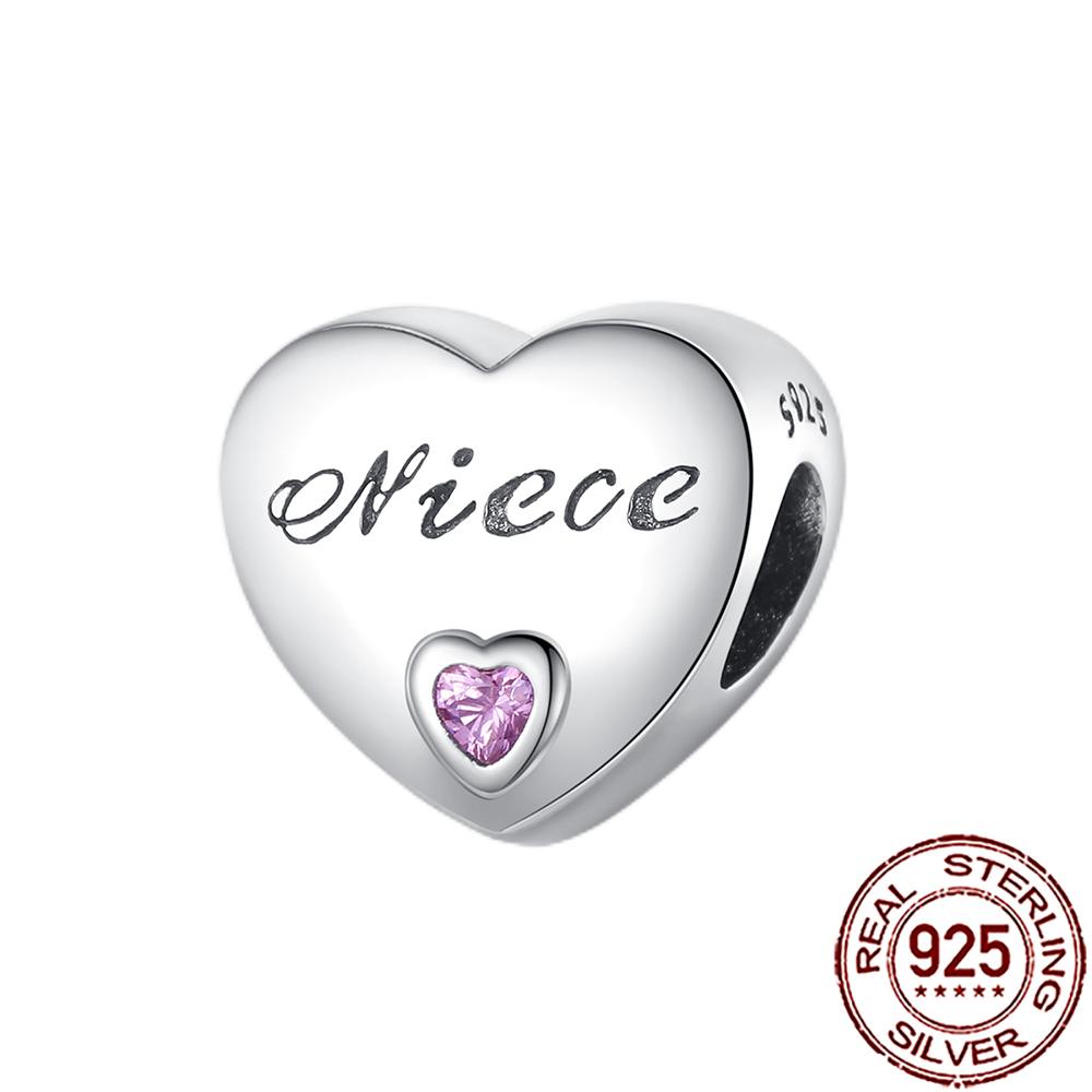 New Charms Copper Family Love Heart Beads Fit Snake Chain Bracelet Necklace Diy Jewelry