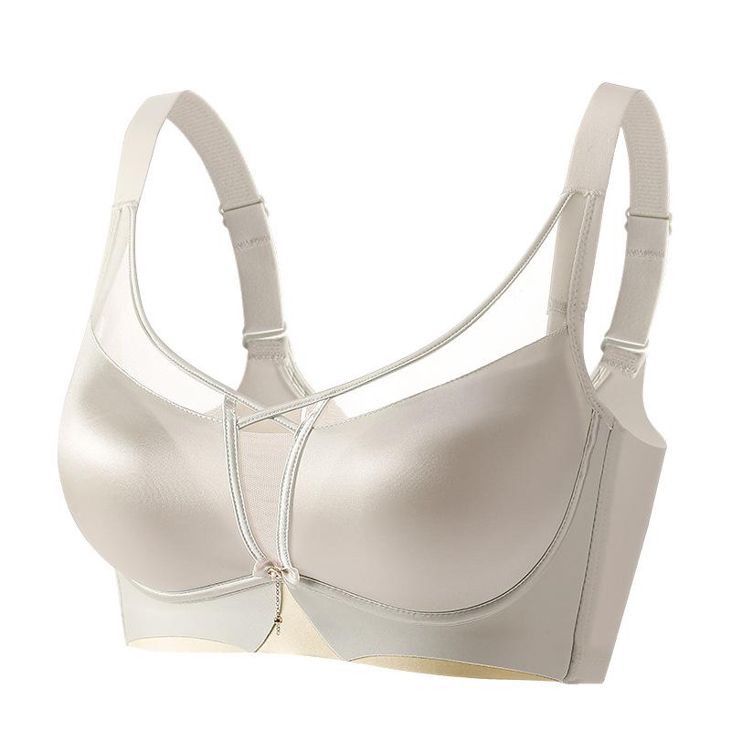 

Французский бесшовный бюстгальтер Женский полый сетчатый бюстгальтер Дышащий тонкий красивая спина Дышащий бюстгальтер 42/95B белый