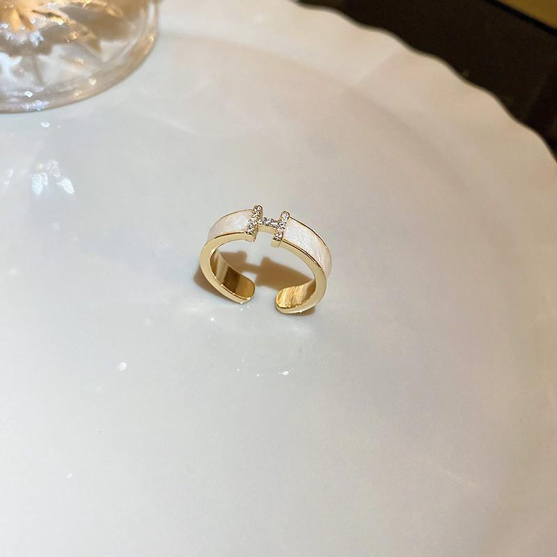 Prsten na otevírání sáčků se cukrem, pozlacený skutečným zlatem, osazený diamanty, Lehký, Vysoce luxusní, High-end, Prsten na ukazováček, Univerzální šperk pro dojíždění