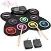 Kit de Bateria Eletrônica Anpro, 9 Pads de Bateria com Entrada para Fone de Ouvido, Kit de Bateria Eletrônica Dobrável com Alto-falante Embutido Pedais de Bateria Baquetas 10 Horas de Autonomia