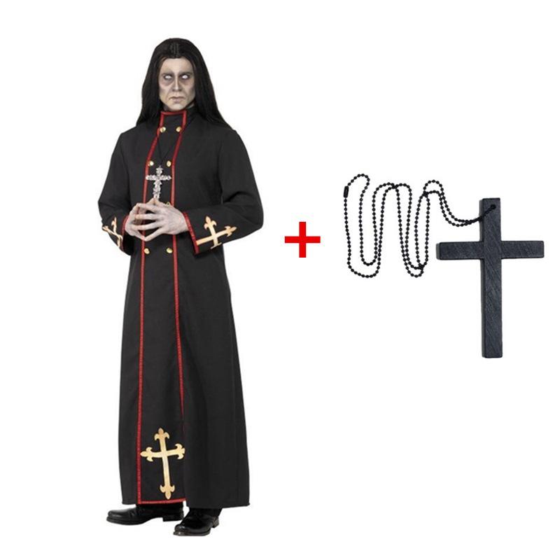 2025 Halloween New Men s Cosplay Priest Robe - Medieval Renaissance Style Large
