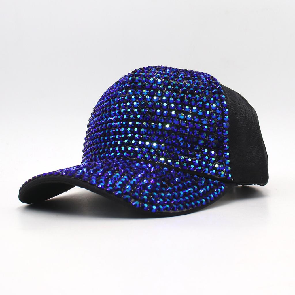 Diamond Hat Female Cap Casual Rhinestone Baseball Cap Sequin Visor Handmade Visor