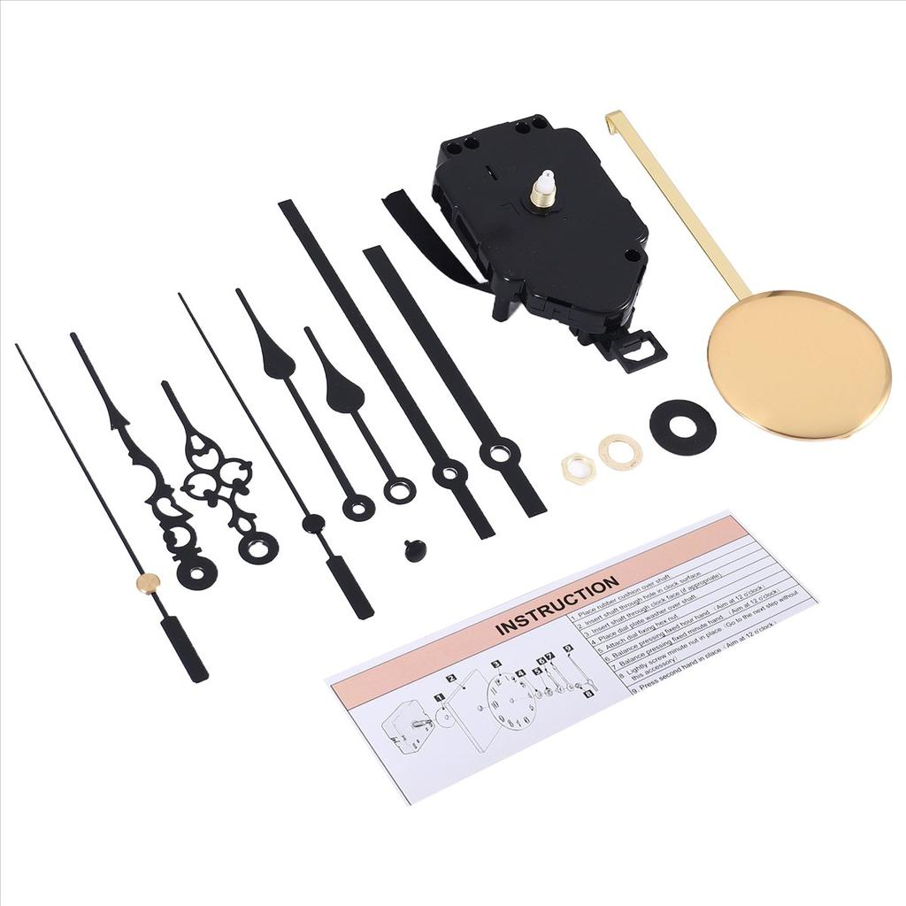 BHBL DIY Pendulum Clock Movement Mechanism with 3 Pairs Different Hands Quartz Repair Shaft Wall Clock Kit Parts Replacement