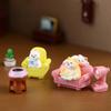 Adorable Resin Cat Figurines For Diy Miniature Landscapes In Pink And Yellow