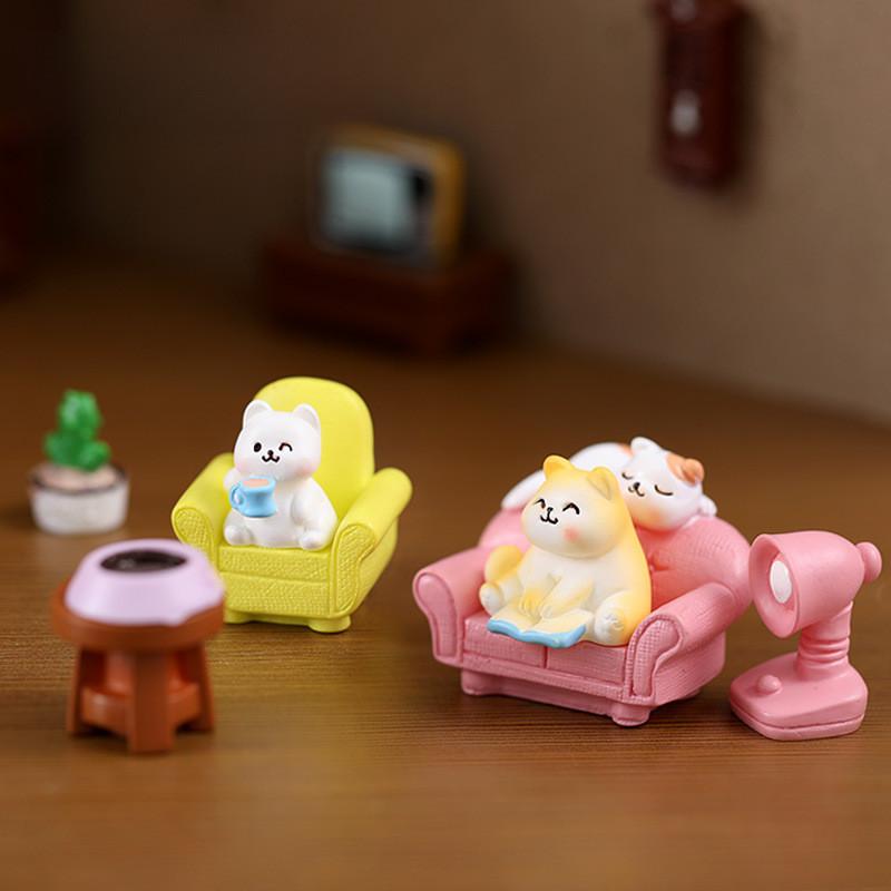 Landscape Micro Cat Resin Ornament Daily Life Diy Mini Home Decor Accessories