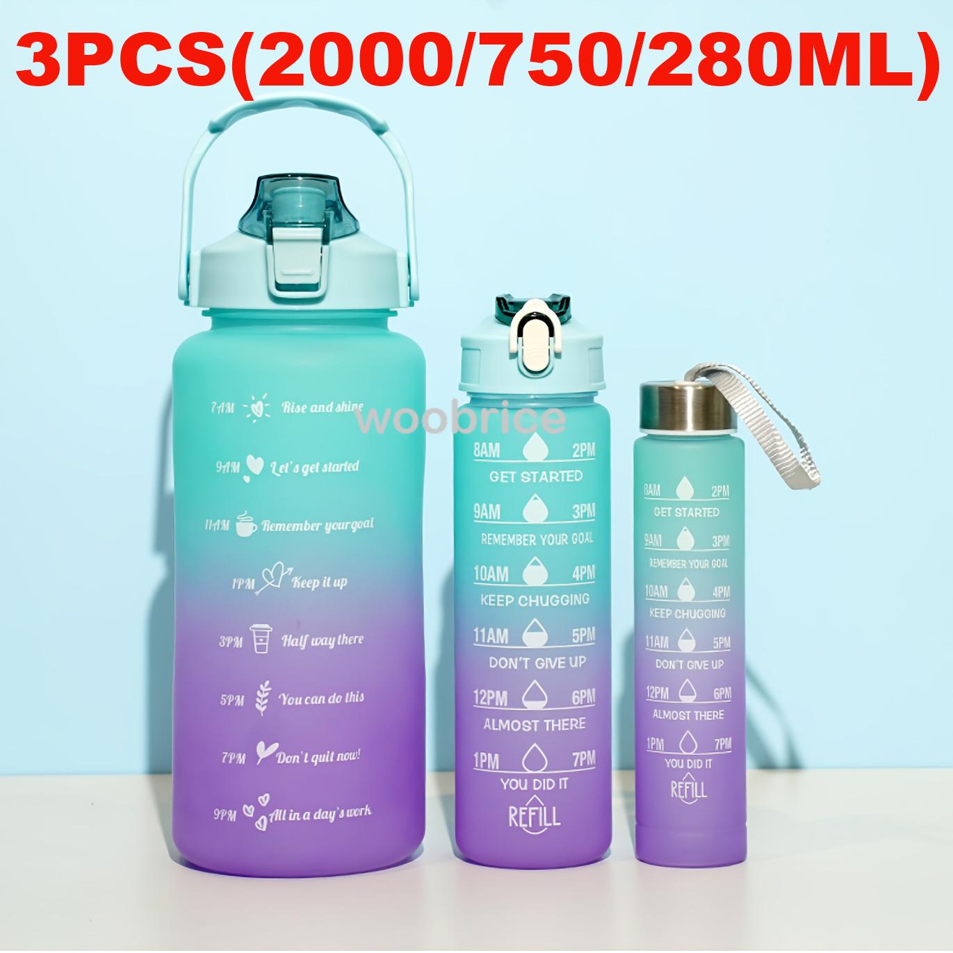 

Спортивная бутылка для воды для бега, питьевая бутылка 2 л, мотивационная с наклейками-маркерами времени, портативные многоразовые пластиковые стаканчики as show