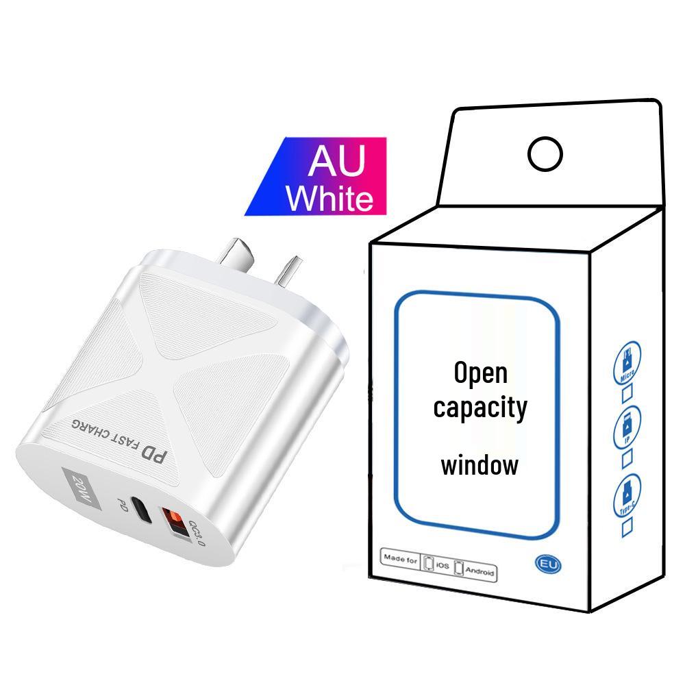 USB Travel Charger 5V/9V/12V with PD20W & QC3.0 Fast Charging - US/EU/UK Standard