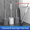 Toilet Brush Set with Long Handle & Base for No Dead Angle Cleaning