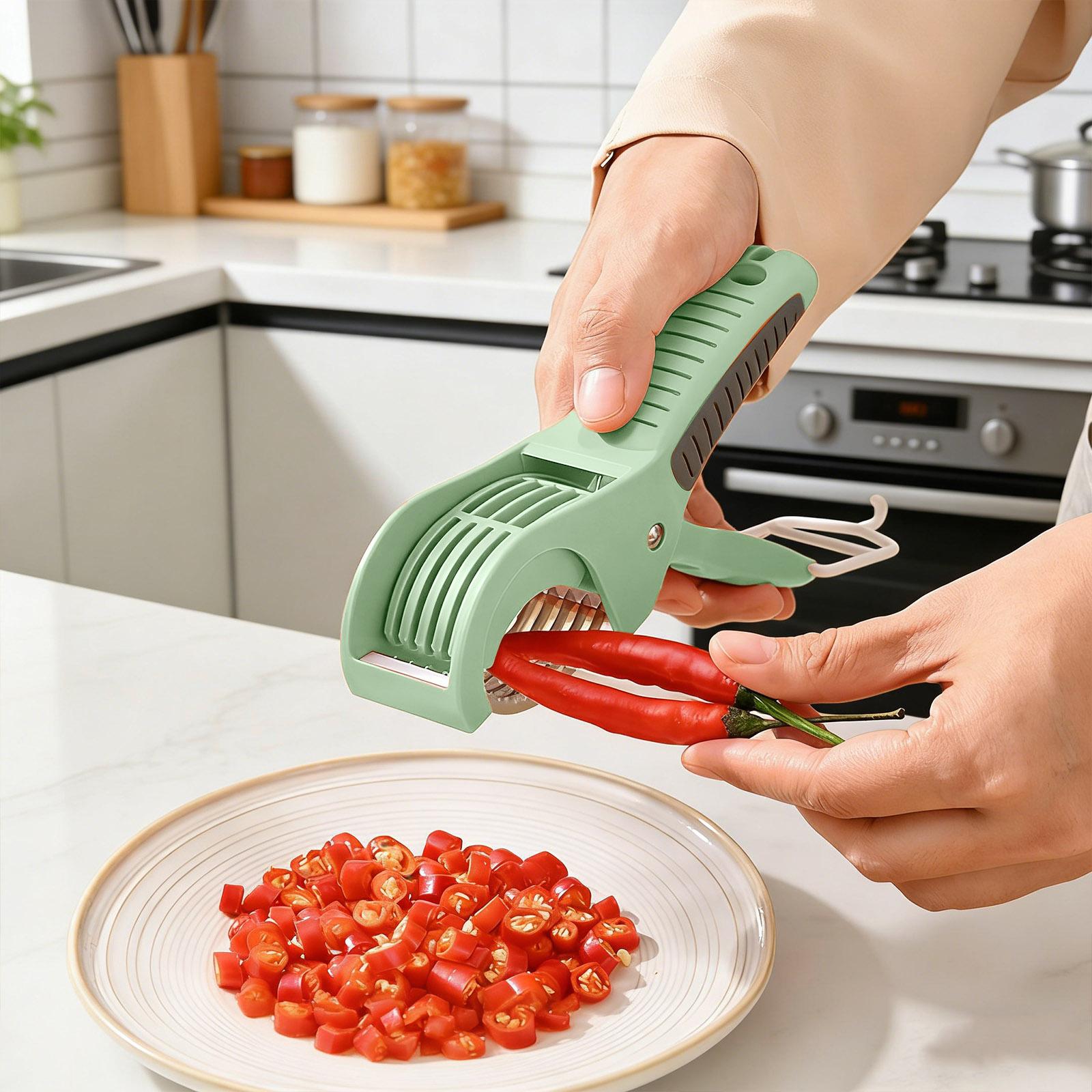 Veggie Cutter Slicers Versatile Slicers For Banana Cucumber Tomato Red Brown Container зелёный