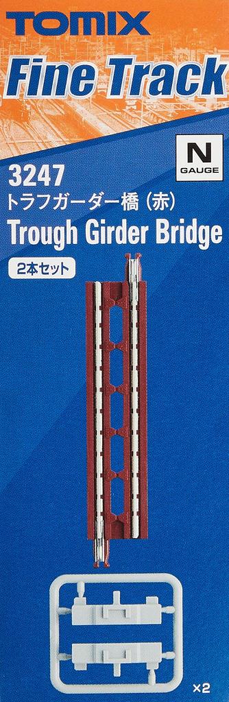 TOMIX N Gauge Trough Girder Bridge F Red Set of 2 3247 Model Train Supplies