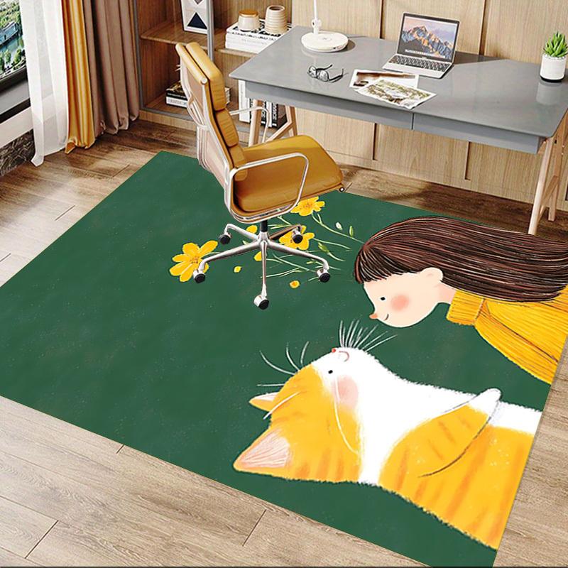 1PC cat flower Carpet Office Rug Mat Home Decor Area Carpet Festival Gift Office desk chair carpet Longlasting Material