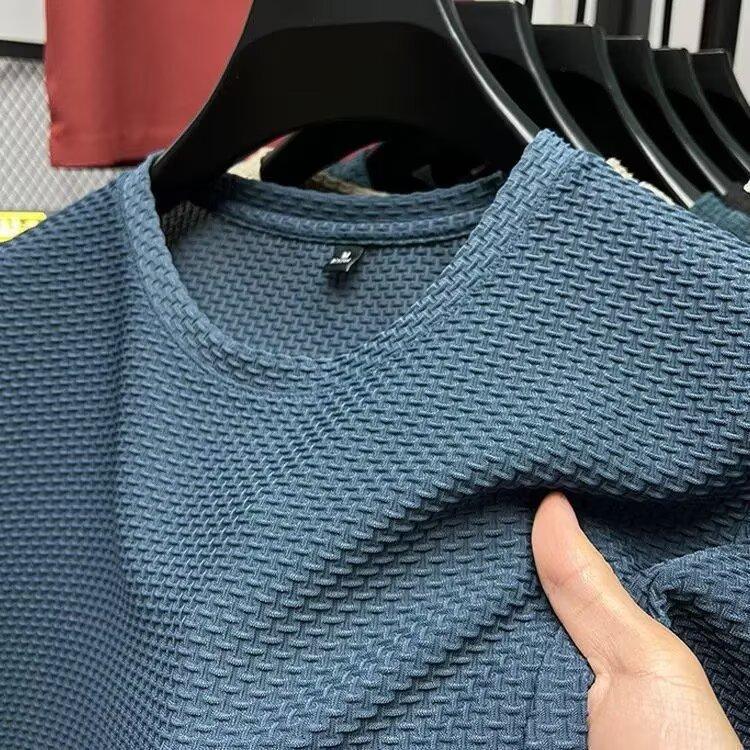 

Літня Еластична Бамбукова Сітка Модаль Короткий Рукав Круглий Виріз 8XL Чоловіча Футболка Літня Тонка Модна Футболка 5XL