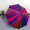 1pc Color Wheel Spectrum Automatic Folding Umbrella with 8-Rib Windproof Design, Portable Foldable Sunshade Umbrella For Halloween 024