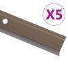 Stair Nosing L-Shape 5 Pcs Aluminum 100 Cm Brown