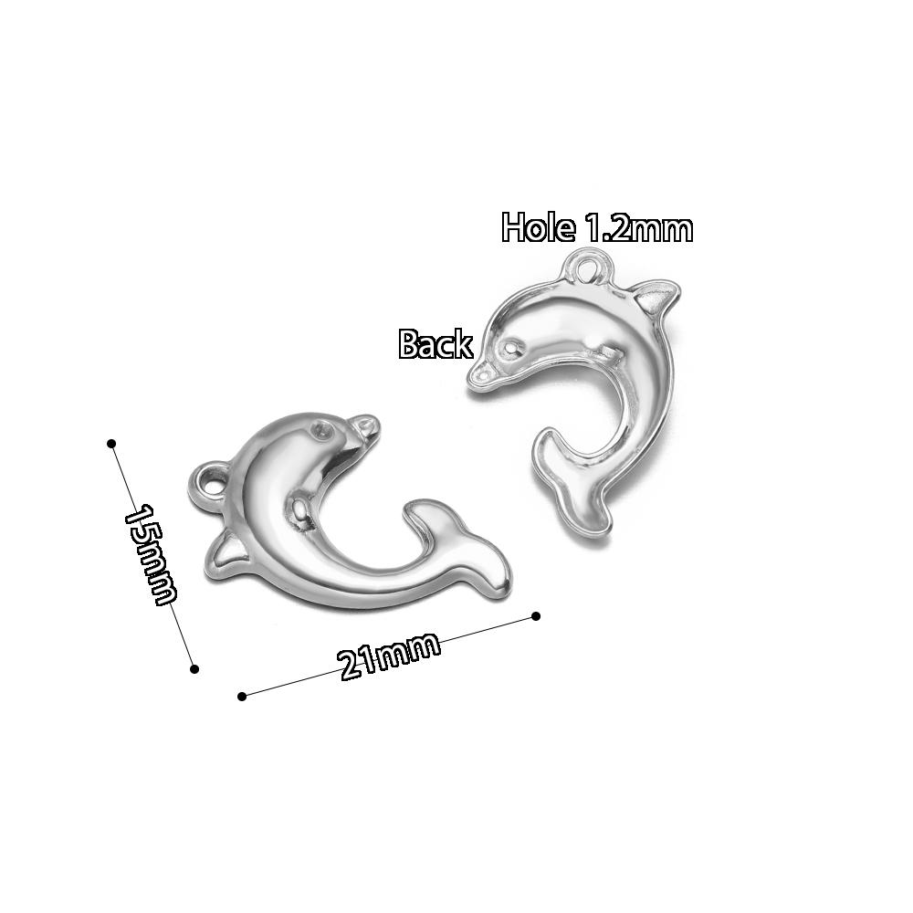 5Pcs Summer Ocean Dolphin Seahorse Crab Turtles Stainless Steel Pendant for DIY Earrings Making Necklace Bracelet Accessories