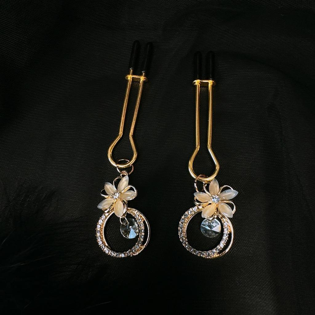 Adjustable Diamond Nipple Clamps with Anal Plug Training & Teasing Toys