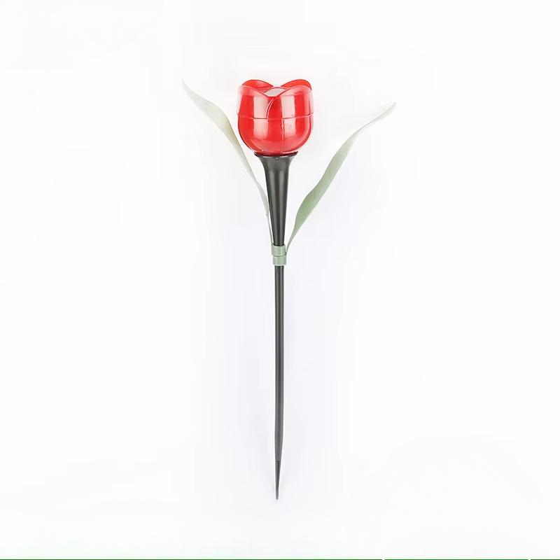 Garden Decoration Supplies Tulip Flower Shape LED Solar Powered Waterproof Tube Lawn Lights Standing Decor for Yard Outdoor