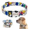 Nylon Dog Collar Personalized Pet Collar Engraved ID Tag Nameplate Reflective for Small Medium Large Dogs Pitbull Pug