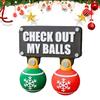 1 Set Christmas Hitch Cover Weather-proof Car Pickup Truck Trailer Swinging Check Out My Balls Tow Hook Cover Decoration Ornament Car Exterior