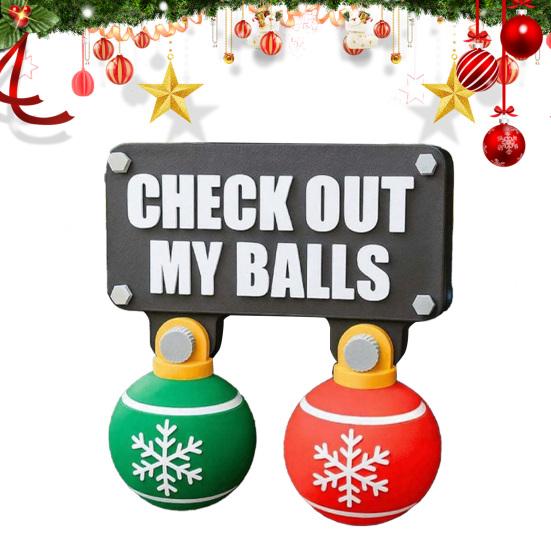 1 Set Christmas Hitch Cover Weather-proof Car Pickup Truck Trailer Swinging Check Out My Balls Tow Hook Cover Decoration Ornament Car Exterior