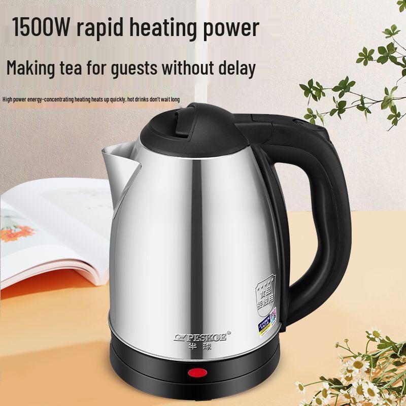 Electric Stainless Steel Insulated Kettle for Home, Dorm, and Hotel Use
