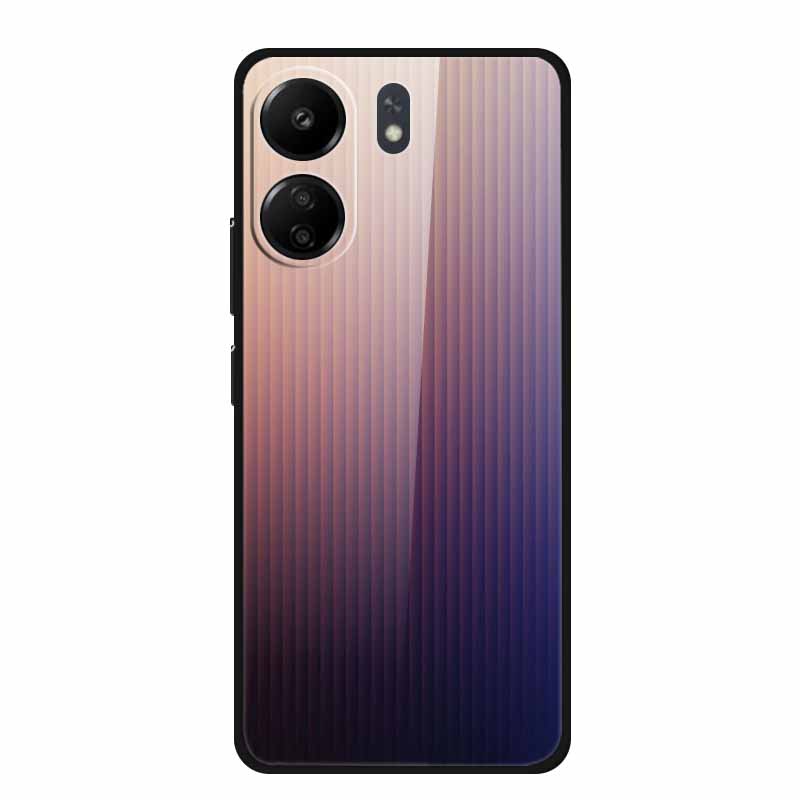 Für Redmi 12C 13C 11A Handyhülle Gehärtetes Glas Harte Abdeckung für Xiaomi Redmi 12 C 13 C 11 A Hülle Bunte Blumen Rückseitenhüllen