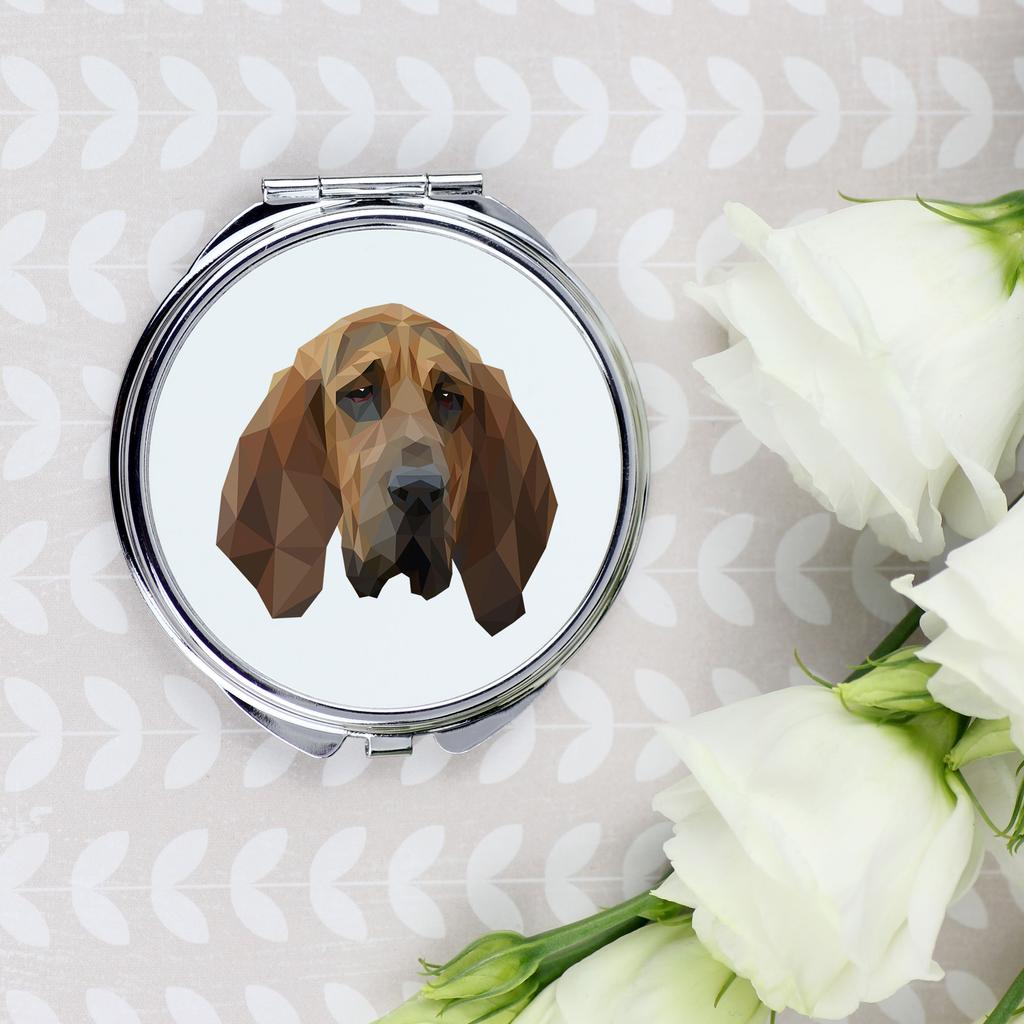 Bloodhound, Pies Św. Huberta -Lusterko Ze Zdjęciem I Napisem Geometryczne Marki Art-Dog