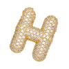 Zircon Copper Hip-Hop Alphabet Pendant Necklace for Women
