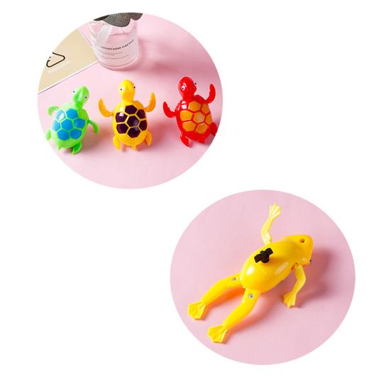 Cartoon Animal Wind-up Toy for Kids No Battery Required Funny Swimming Frog/Fish/Turtle Clockwork Toy Baby Bath Companion Interactive Toy for Summer