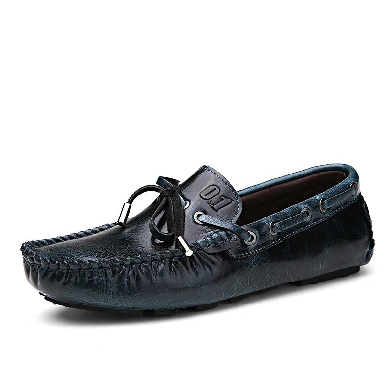 Men Loafers Soft Moccasins Summer Shoes Man High Quality Mens Shoes Casual Suede Genuine Leather Driving Flats