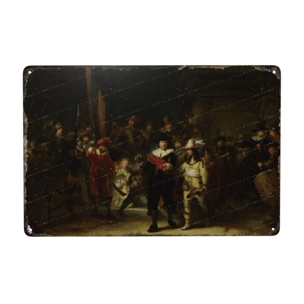 Oil Painting Style Retro Characters Landscapes Metal Tin Sign Wall Poster