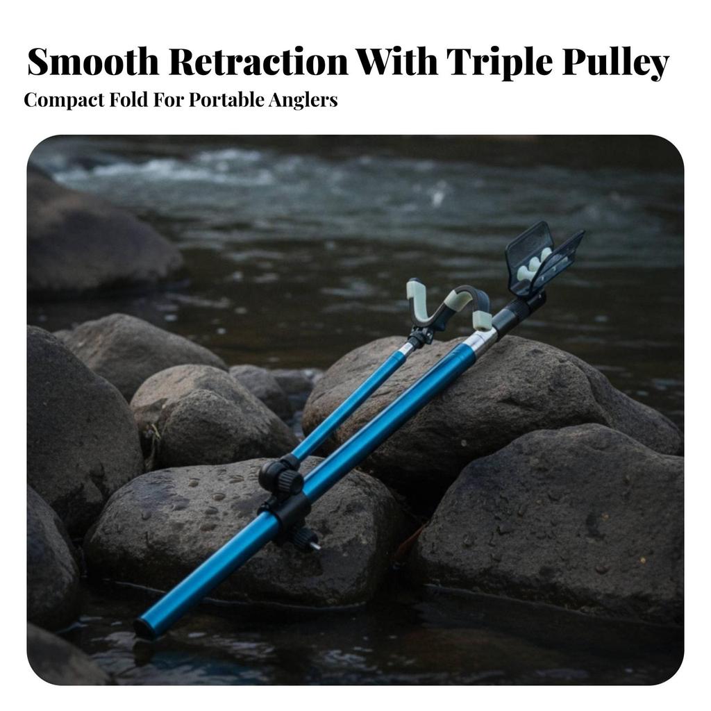 Stainless Steel Fishing Rod Holder with Silicone Head Luminous Telescoping