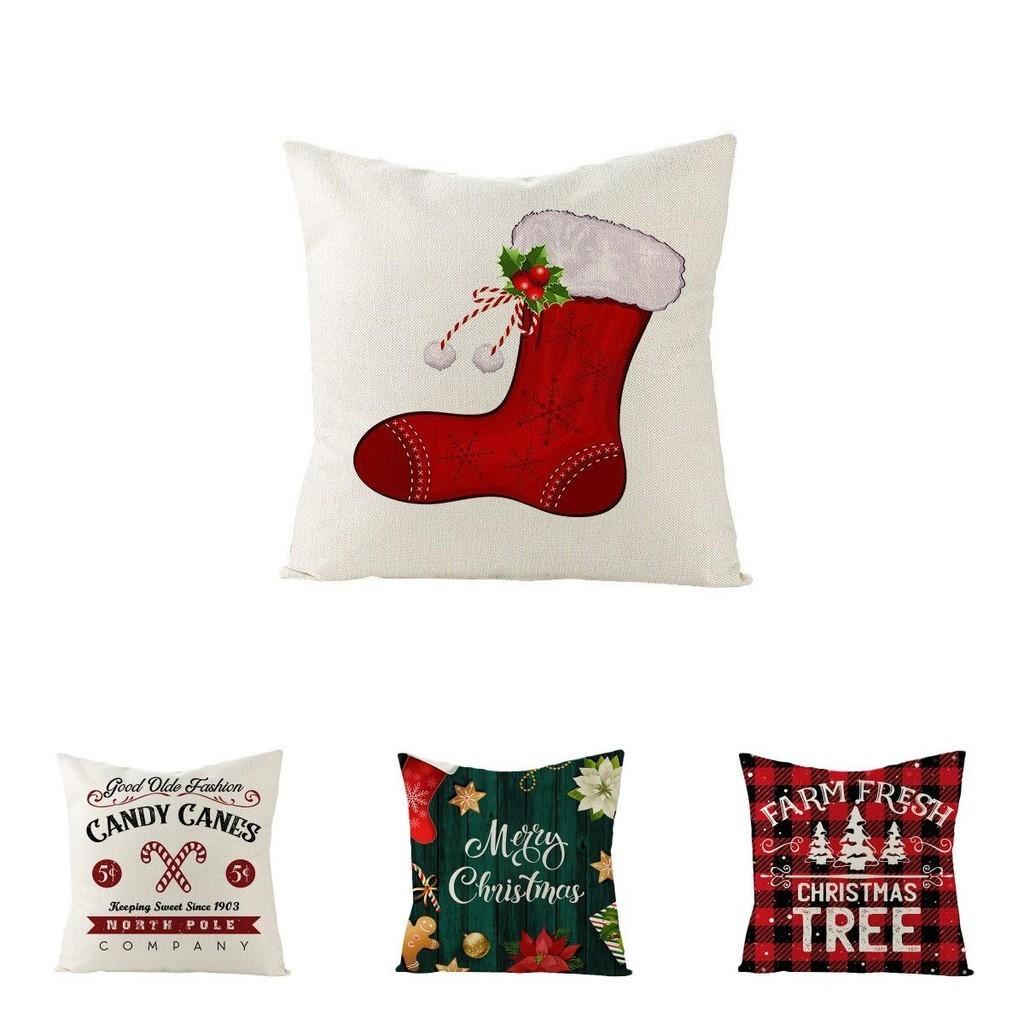 Luxurious 18" Christmas Cushion Cover For Home And Sofa Decor In Soft Cotton Linen