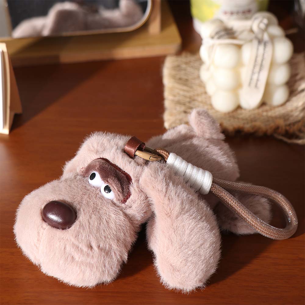 PP Cotton Big Eyed Dog Plush Pendant Fluffy Puppy Plush Doll Keychain  Boys and Girls