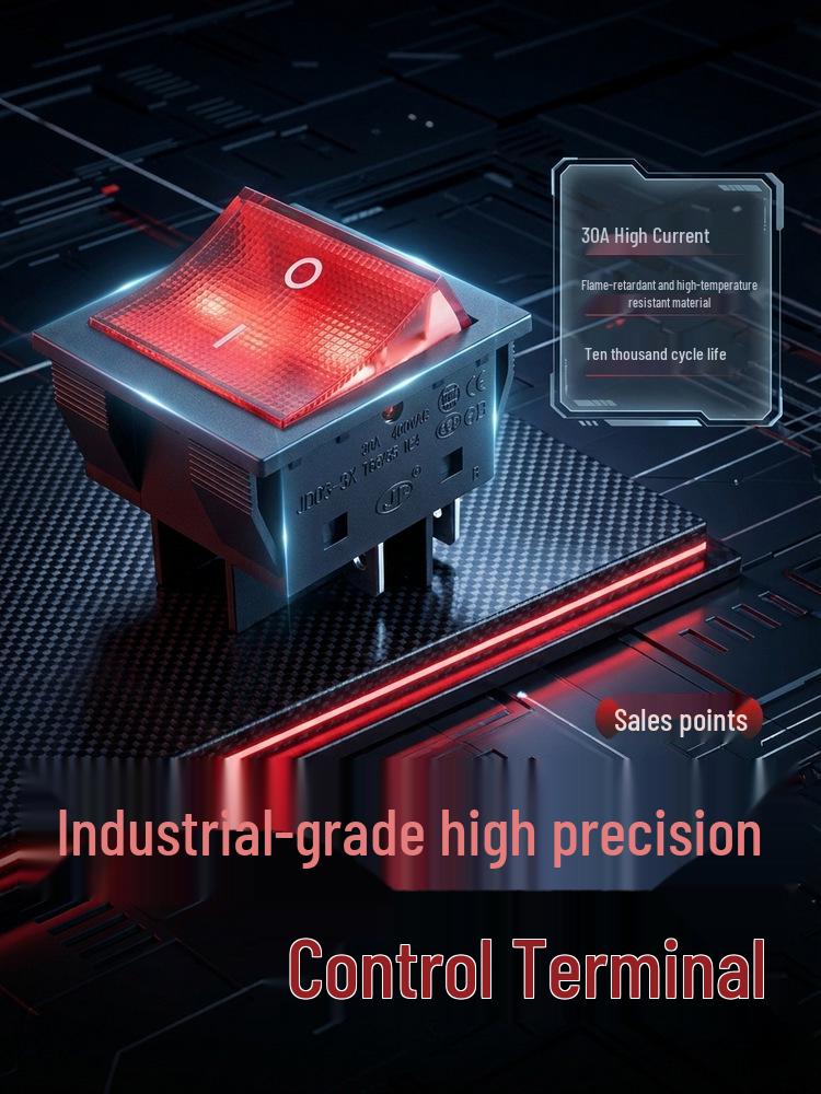 Three-Phase 400V High Power Rocker Switch, 30A, 3 Gang 6/9 Pin for Welding Machine