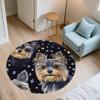 Black Yorkshire Terrier pattern round rug,Carpet Rug for Living Room Bedroom Sofa Playroom Decor,Non-slip Floor Mat,Holiday Gifts and Birthday Gifts