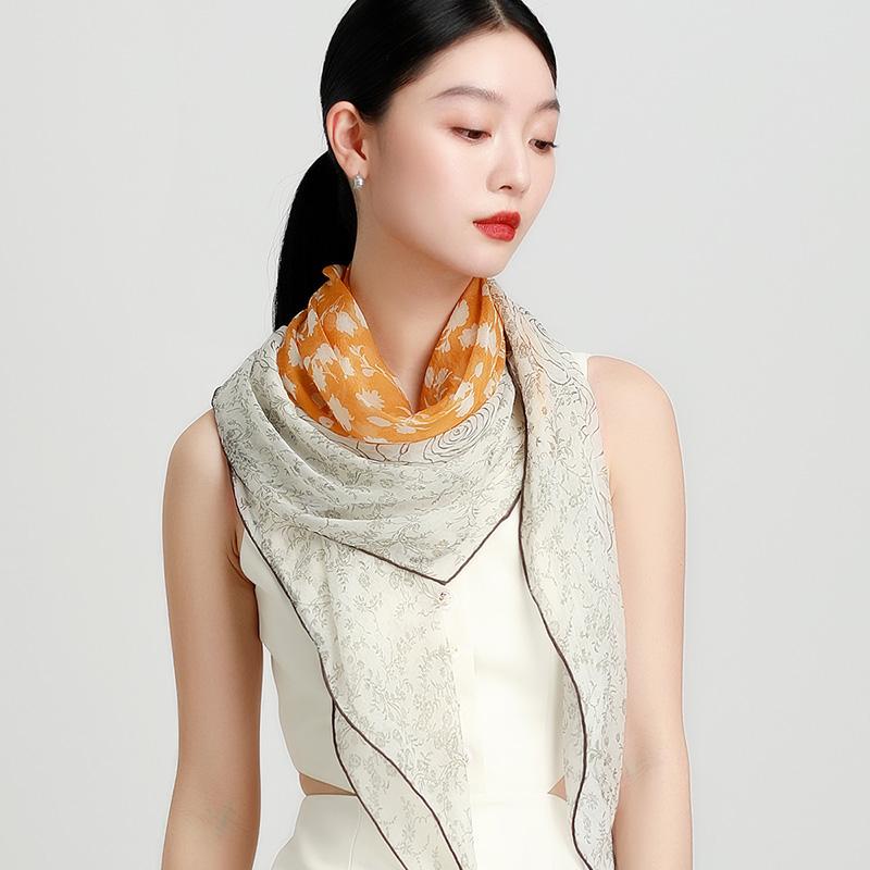 Handmade 100% Mulberry Silk Square Scarf Shawl