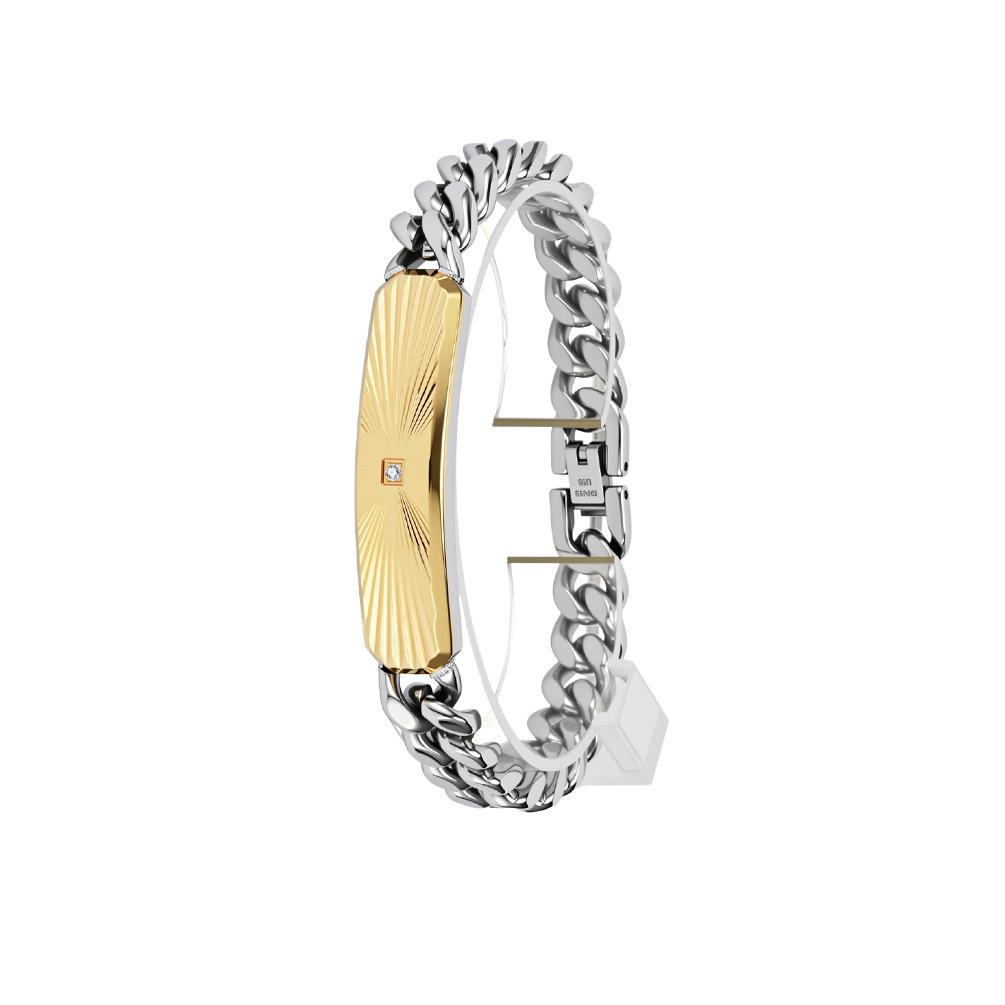 

2026 Men s Folding Fan Texture Beveled Edge Three-dimensional Electric Domineering Men s Bracelet Trendy Men s Retro Light Luxury Bracelet 21CM