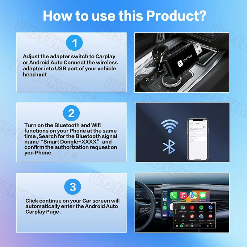 2in1 Wireless CarPlay Dongle Wireless Android Auto Box USB/Type-C WIFI For Car Radio with Wired CarPlay Car Intelligent System