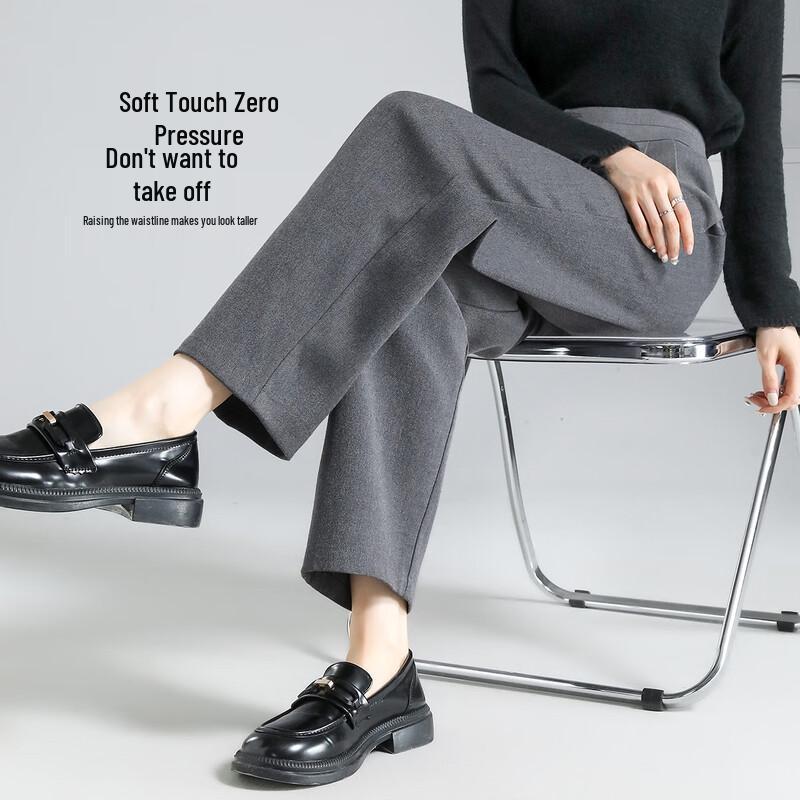 Women's Commuter Tapered Harem Pants with Asymmetric Pleats