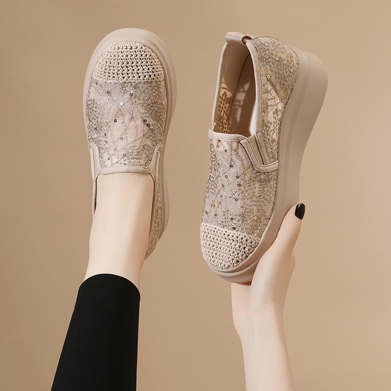 Scarpe da pescatore con suola spessa a pedale unico da donna estive nuove in rete traspiranti versatili casual moda comode scarpe da donna